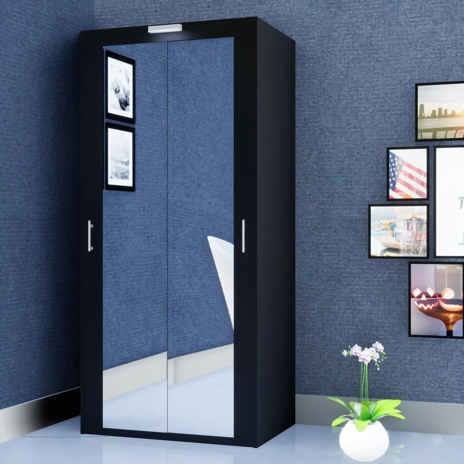 Milan Wardrobe – 2 Doors — 100 cm