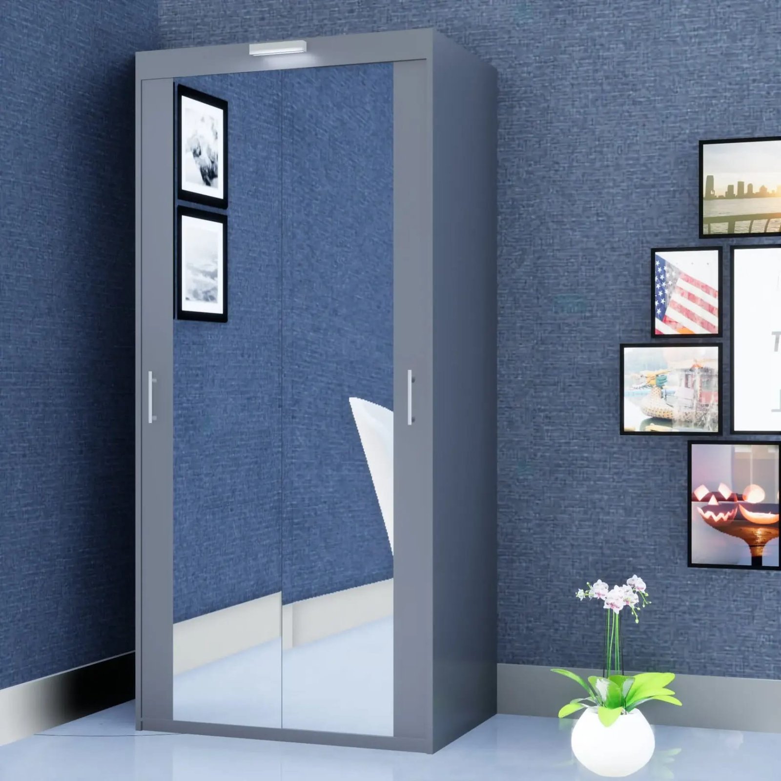 Milan Wardrobe – 2 Doors — 100 cm