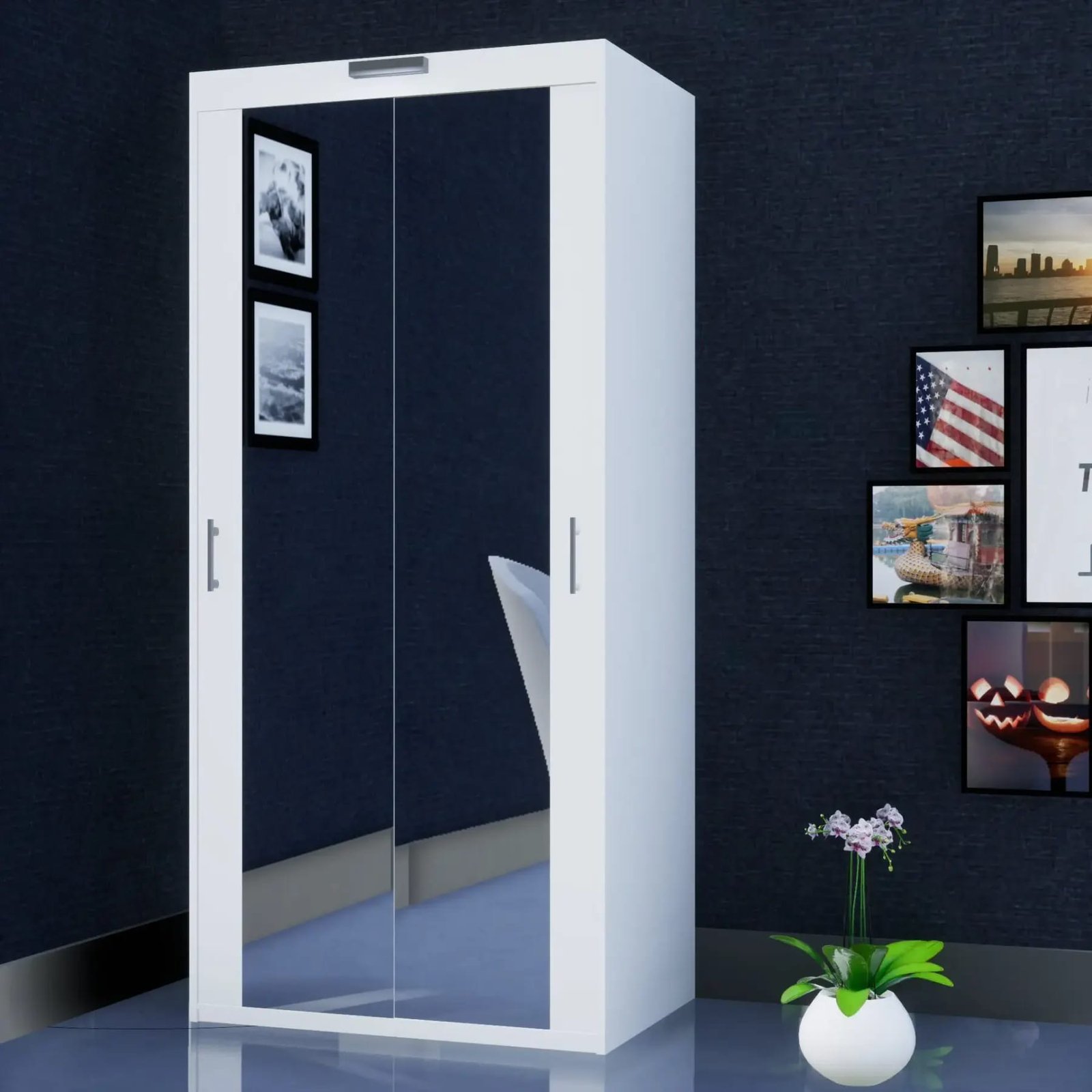 Milan Wardrobe – 2 Doors — 100 cm