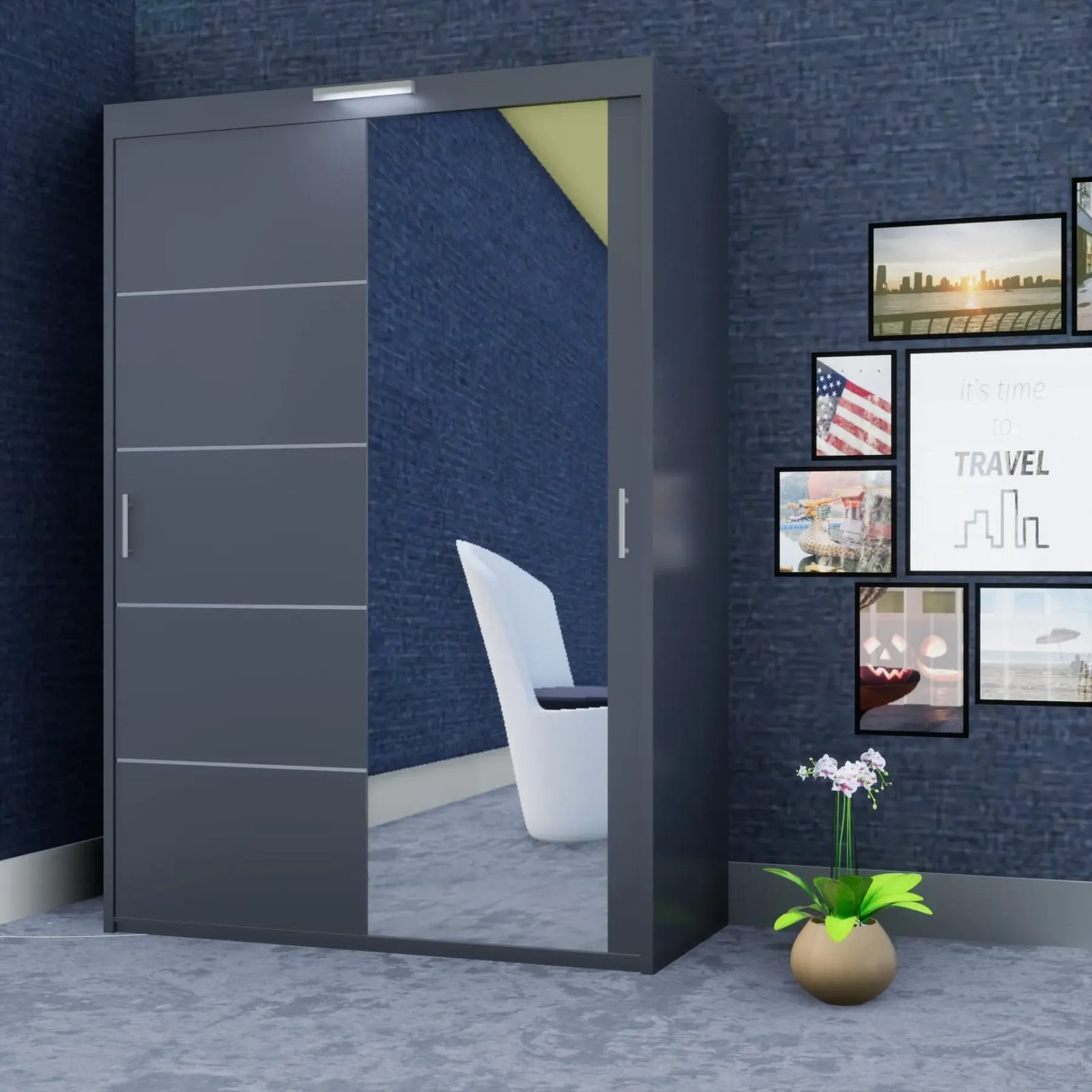 Lyon Wardrobe – 2 Doors — 150 cm