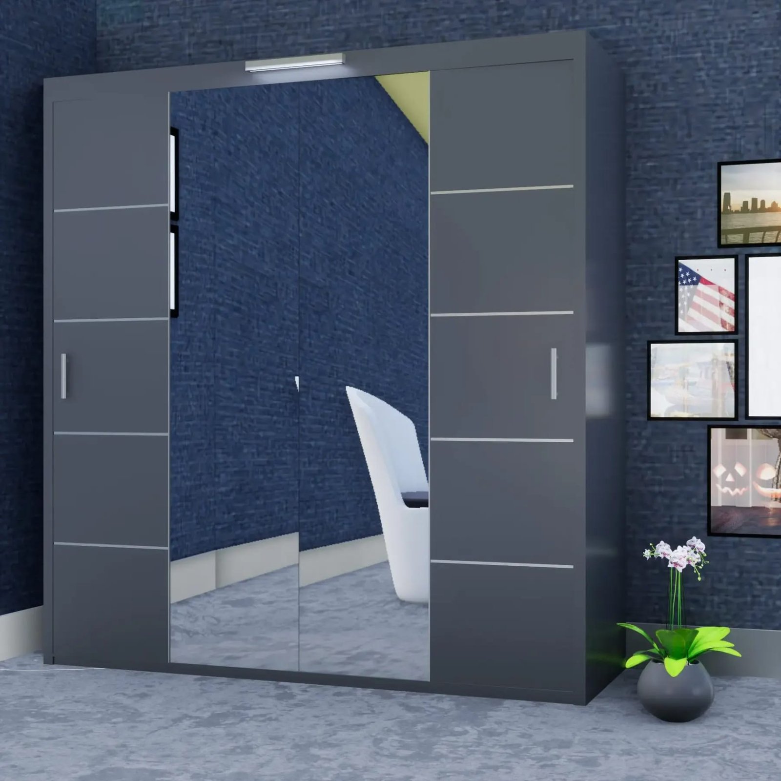 Oslo Wardrobe – 3 Doors — 203 cm