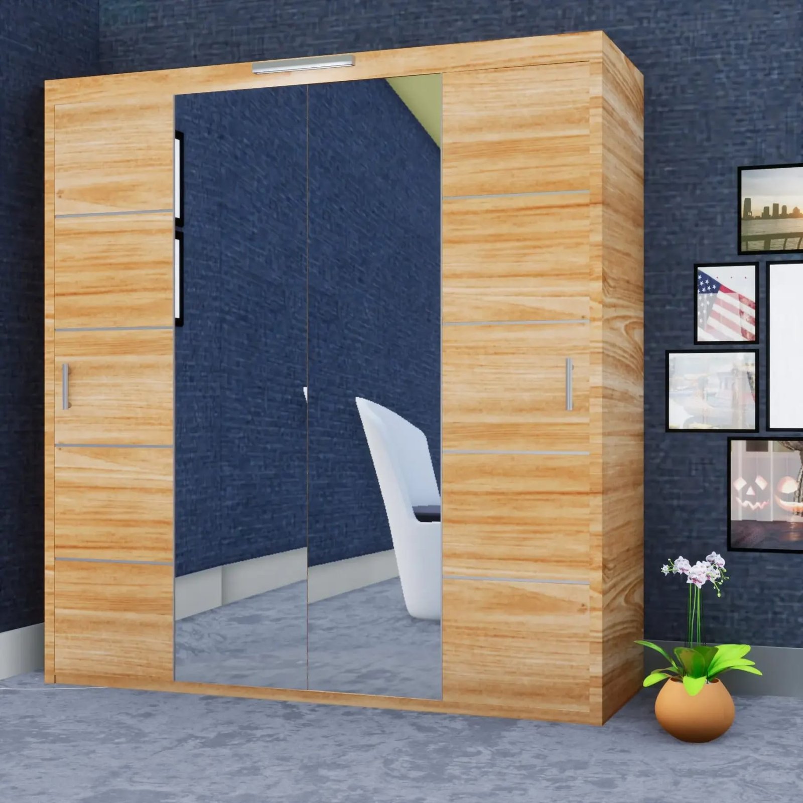 Oslo Wardrobe – 3 Doors — 203 cm