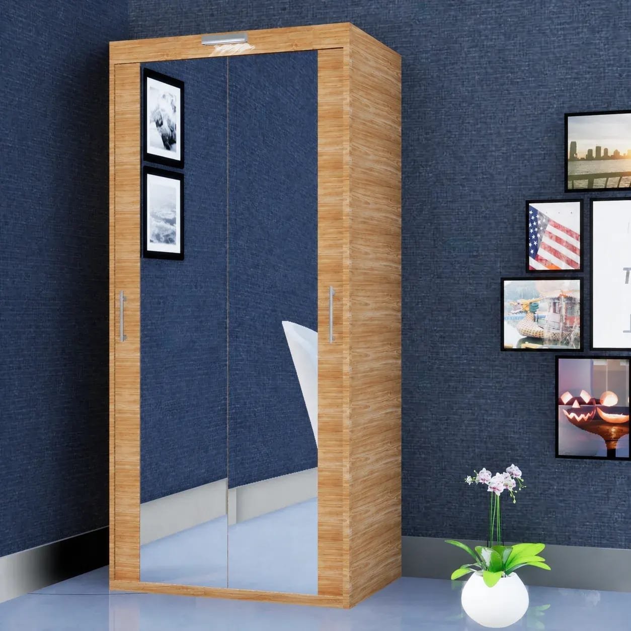 Milan Wardrobe – 2 Doors — 100 cm