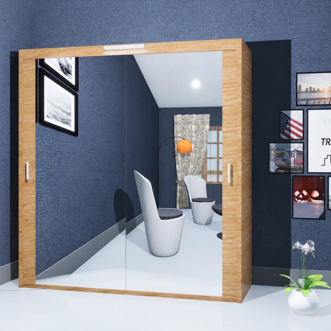 Milan Wardrobe – 3 Doors — 203 cm